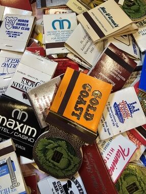 25 Assorted Matchbook Collection - Gold, Orange, Black, White